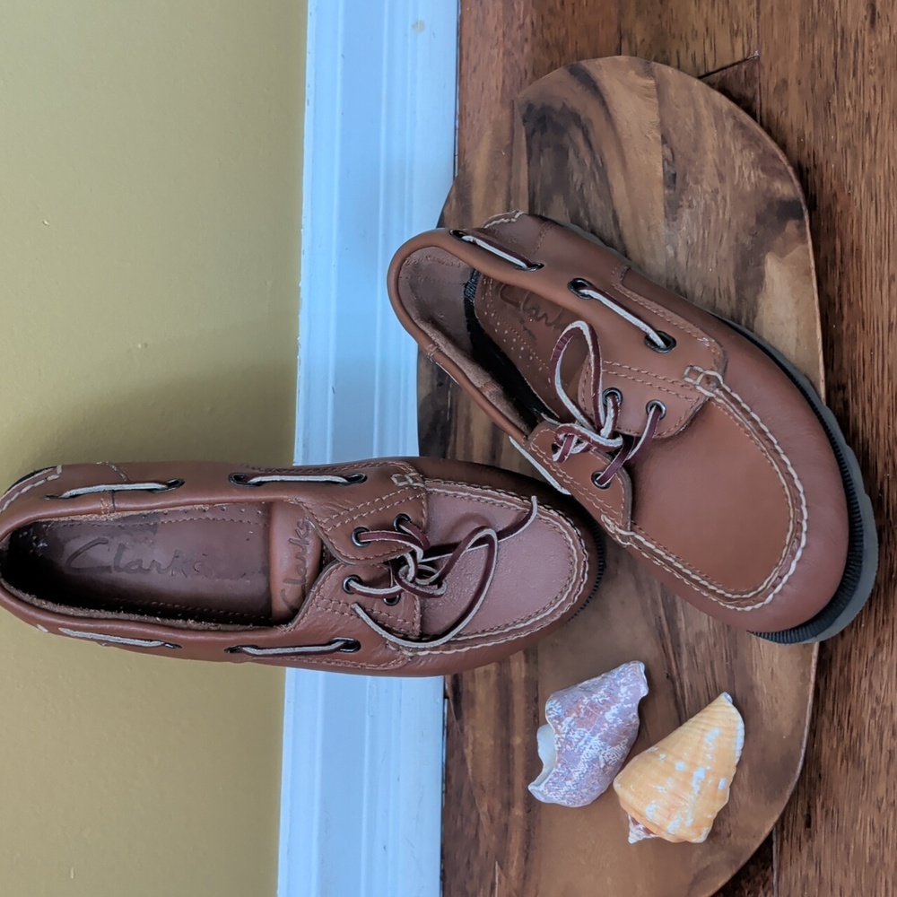 Clarks Active Air Brown Leather Boat Shoes